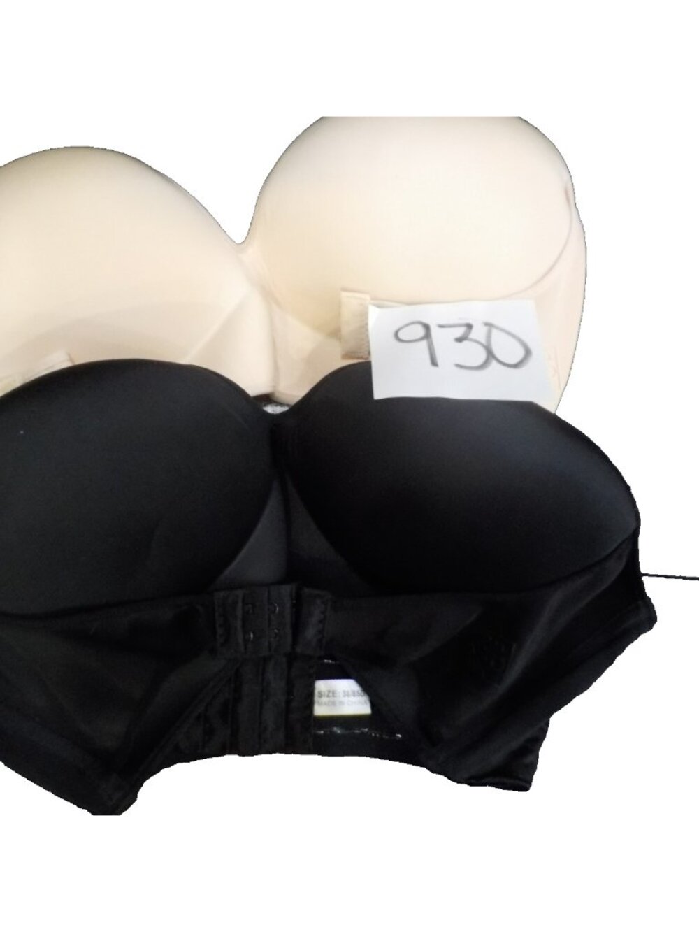 (Lot of 2) O2 Strapless Contoured Push-up Bra Uplifting Front Straps Size 38/8
